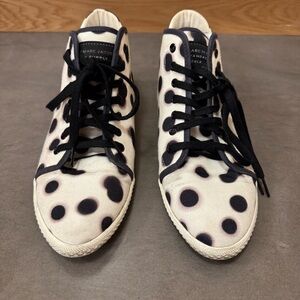 Marc by Marc Jacobs Black and White Polka Dot High-Top Sneakers